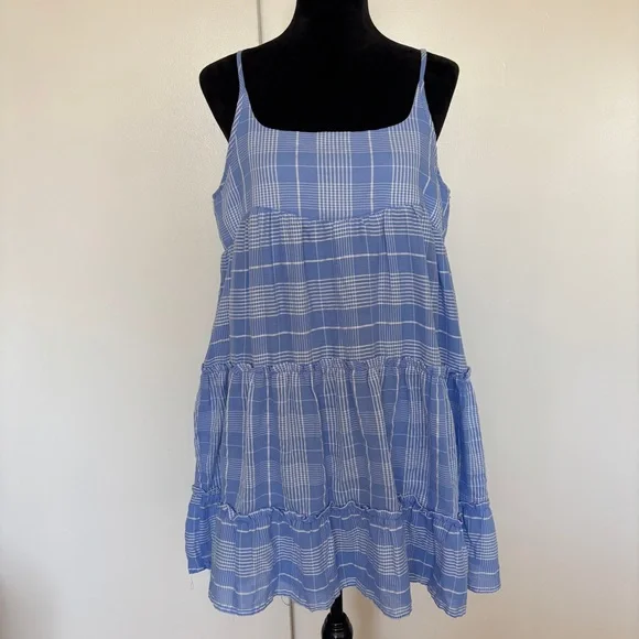 entro blue and white dress Entro Slate Blue Botanical Midi Shirt Dress with Tie Waist Medium main image 0